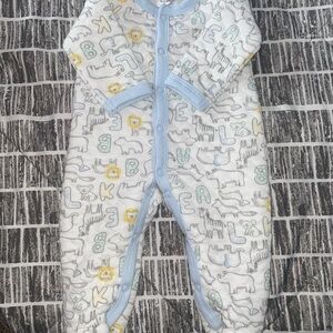 Kids One Piece with Animal Print - Blue and Yellow